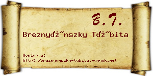 Breznyánszky Tábita névjegykártya